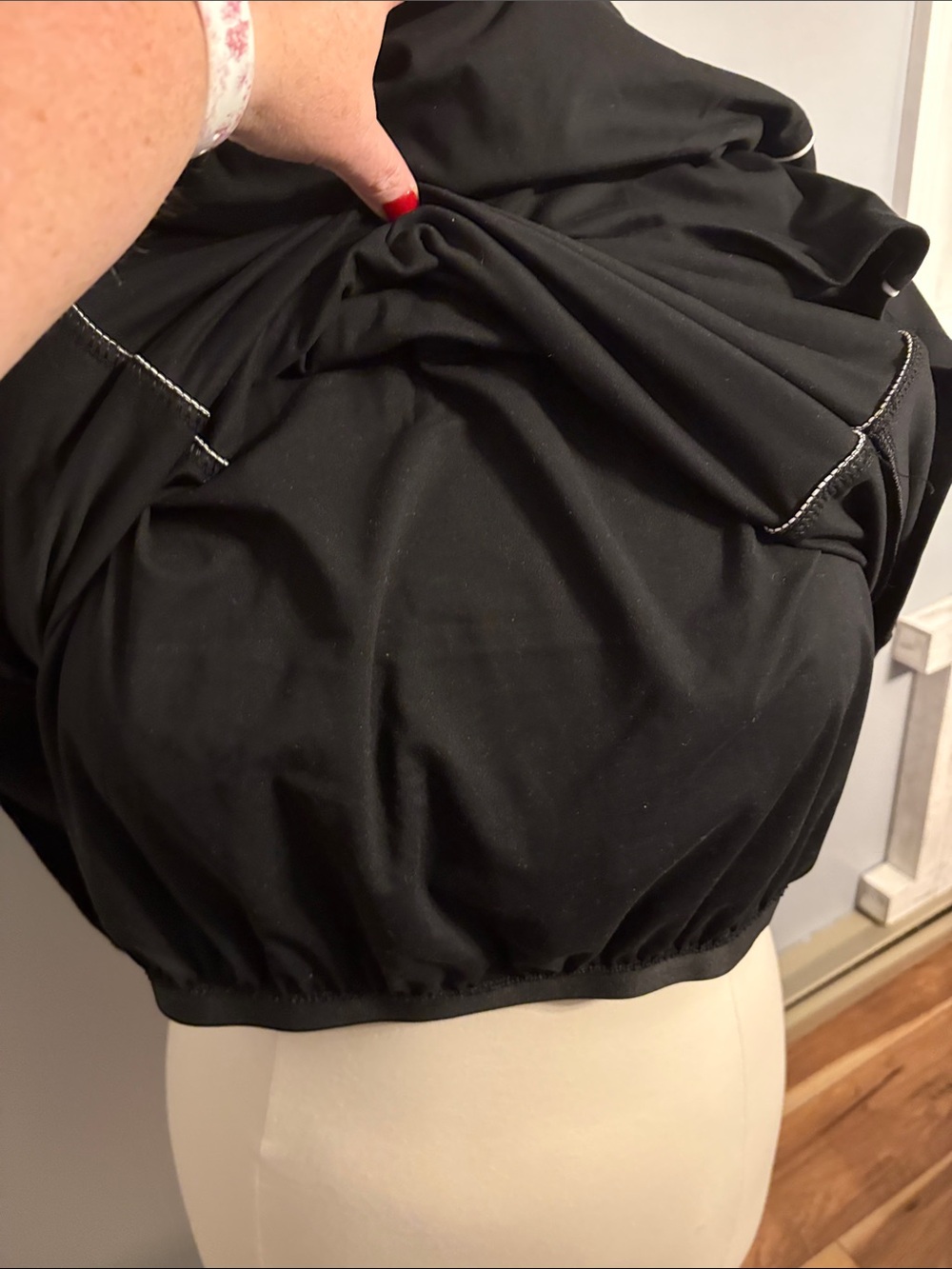 Livi Active Black Tank Dress with White Side Piping - Picture 8 of 8